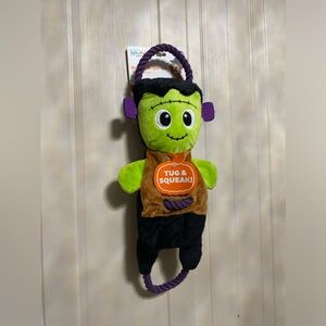 Outward  Interactive Plush Squeaky Dog Tug Toy One-Size  Scrunch Bunch 14”